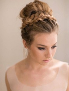 Holiday hair braided top knot